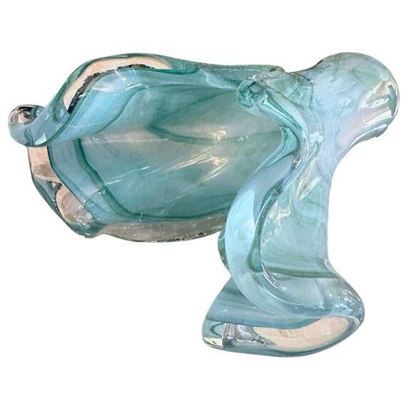 Murano Glass Vase – Clear & Turquoise Hand-Blown Art Glass – Crafted in Italy - Picture 9 of 15
